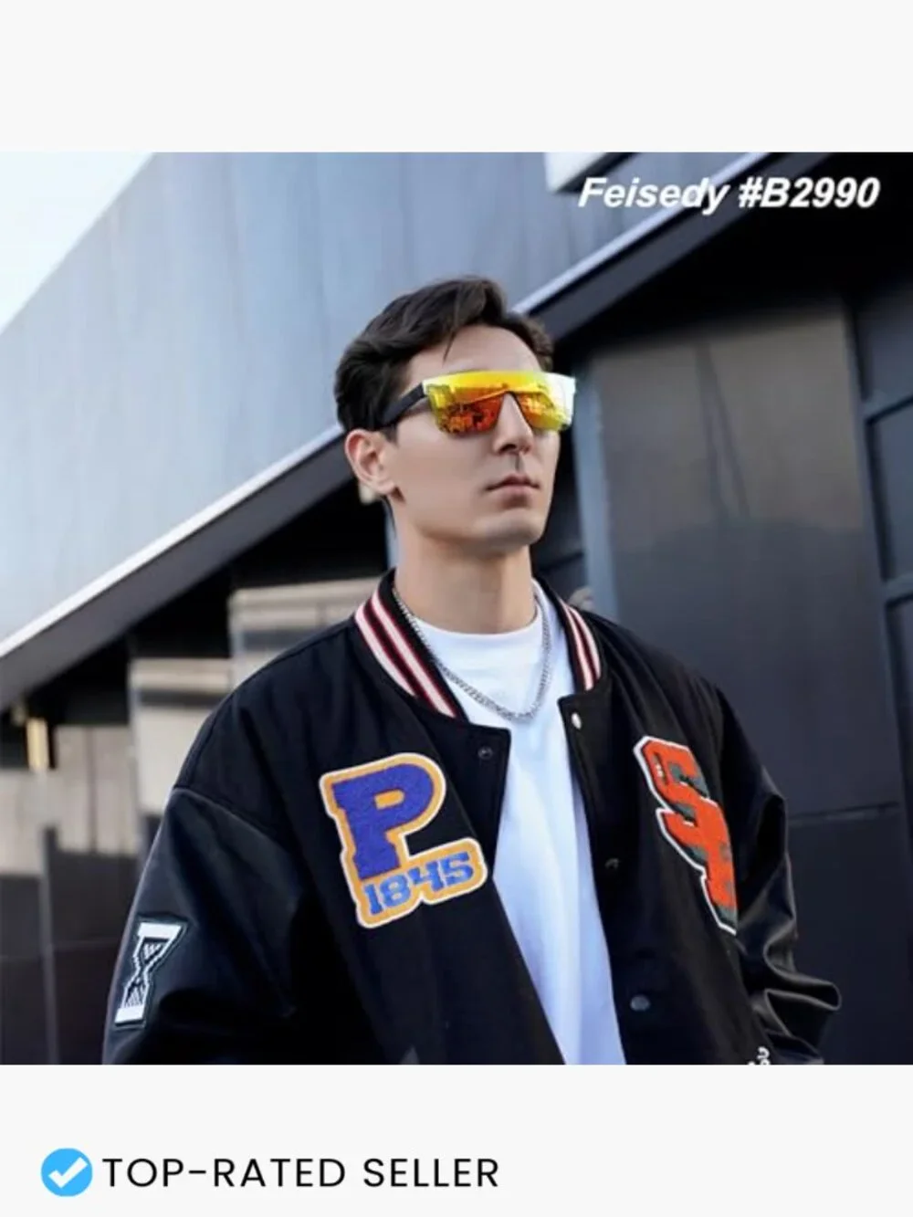 Oversized Square Flat Top Shield Sunglasses Men Women UV400 Polarized Driving